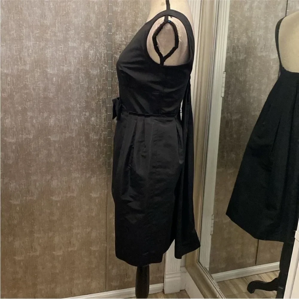 Per Se Black Mini Dress with Bow Detail, US0